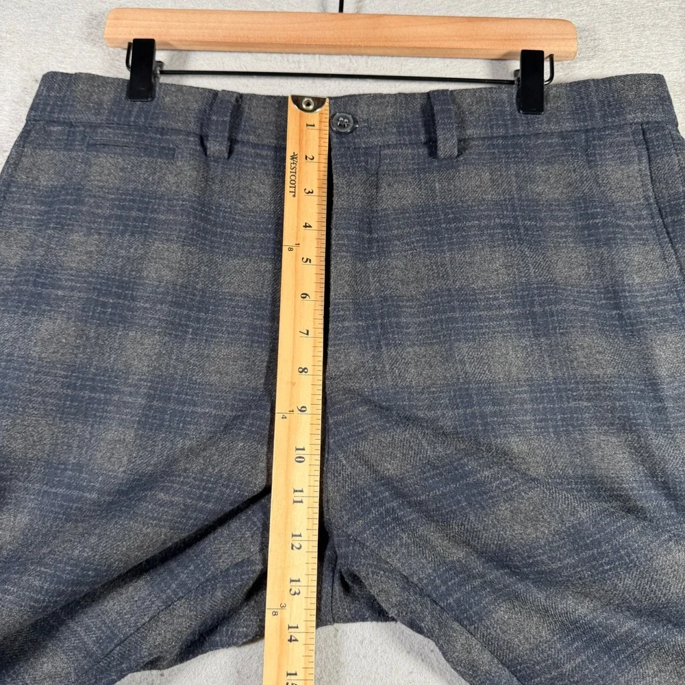 Vintage Banana Republic Aiden Fit Plaid Wool‎ Dress Pants Mens 35x30 Navy Formal